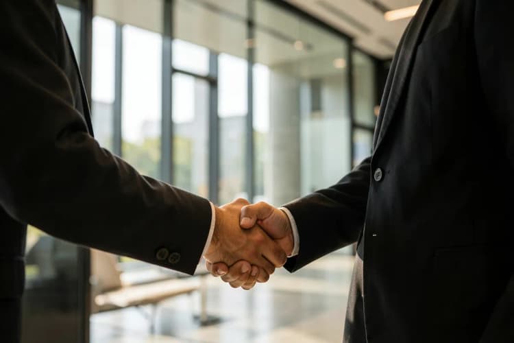 Decisão final sobre a escolha de uma empresa de tráfego pago com aperto de mãos