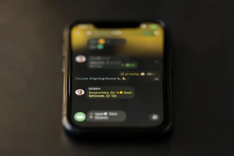 Um celular exibindo uma conversa do WhatsApp com um cliente.